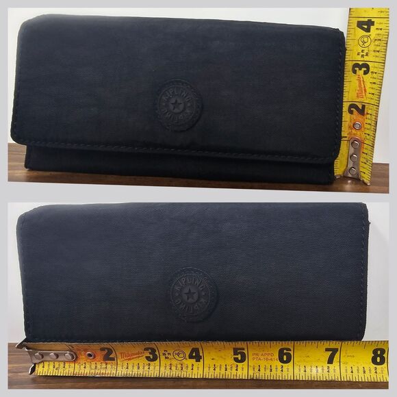 Kipling Teddi Wallet Black Organizer Snap Credit Card Trifold Continental 7.5x4" - Picture 16 of 16